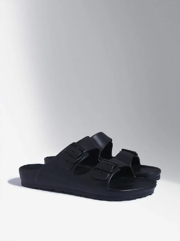 SOLEPLAY Black Double Band Flip-Flops