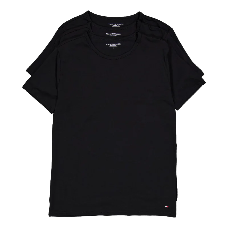 Crew Neck Women T Shirt with a Timeless DesignStretch Cn Tee Ss 3pack Black/black/black