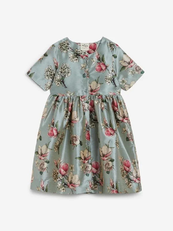 Utsa Kids Multicolour Floral Print Dress