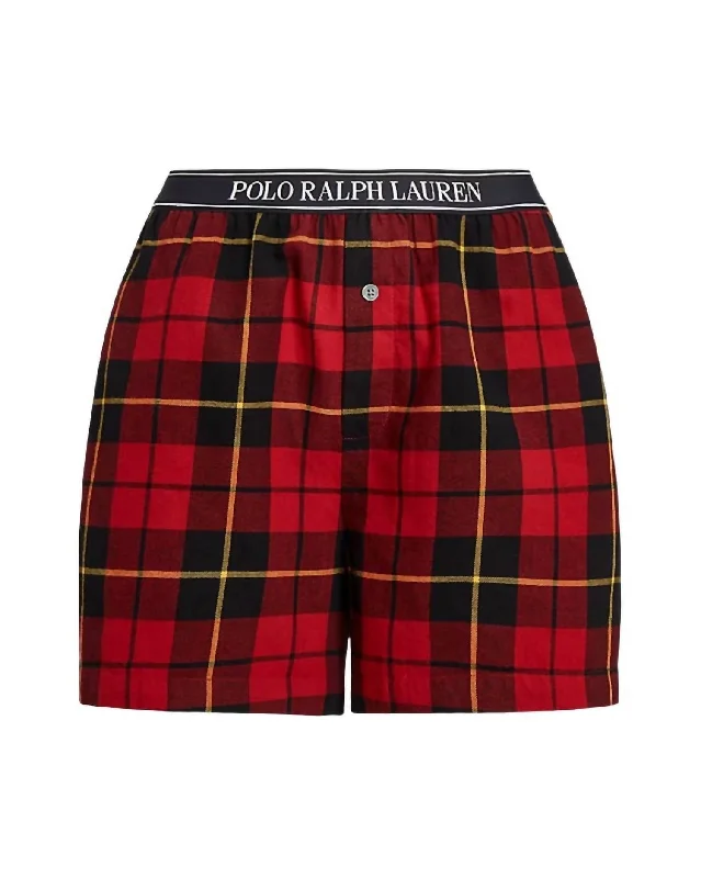 Women's Flannel Boxer Short In Wallace Plaid