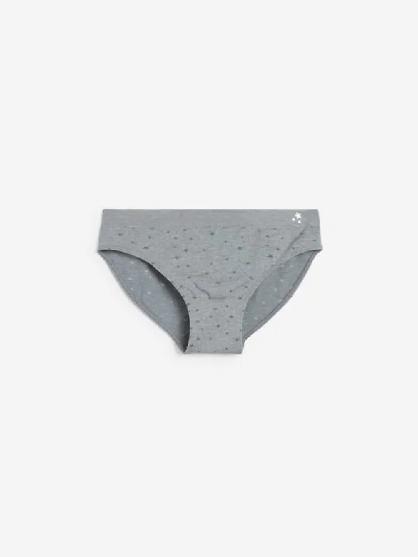 Wunderlove Grey Superstar Bikini Briefs