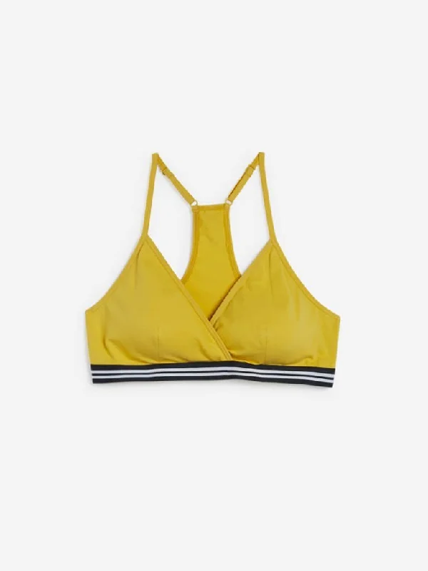 Wunderlove Yellow Padded Superstar Sports Bra