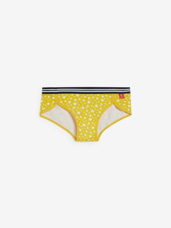 Wunderlove Yellow Star Print Superstar Briefs