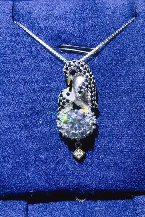 Button - Front Bodysuits with a Classic and Timeless Appeal2 Carat Moissanite 925 Sterling Silver Necklace