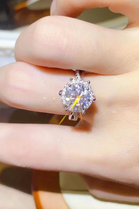 Long - Sleeve Bodysuits for Cold Weather Layering2 Carat Moissanite 925 Sterling Silver Ring