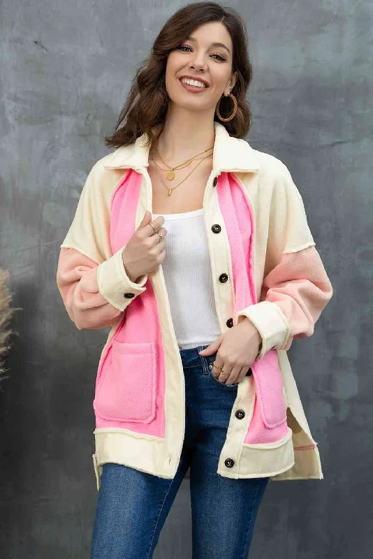 Ruffled Bodysuits with a Playful and Feminine TouchColor Block Collared Slit Jacket