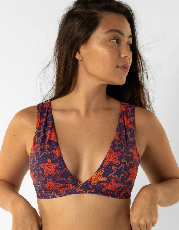 Dune – Red Starfish Womens Plunge Bikini Top