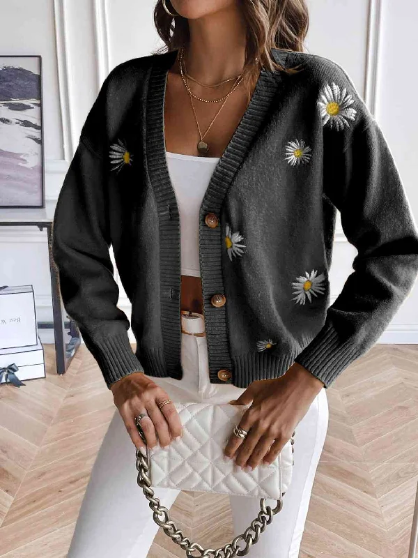 Printed Bodysuits with Floral Patterns for a Feminine VibeFloral Button Up Cardigan