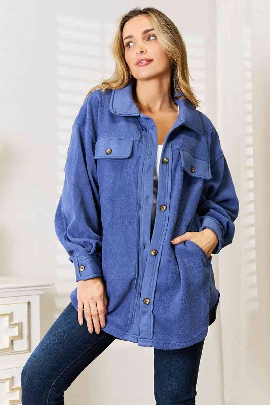 High - Neck Bodysuits for a Modest and Sophisticated LookHeimish Cozy Girl Button Down Shacket