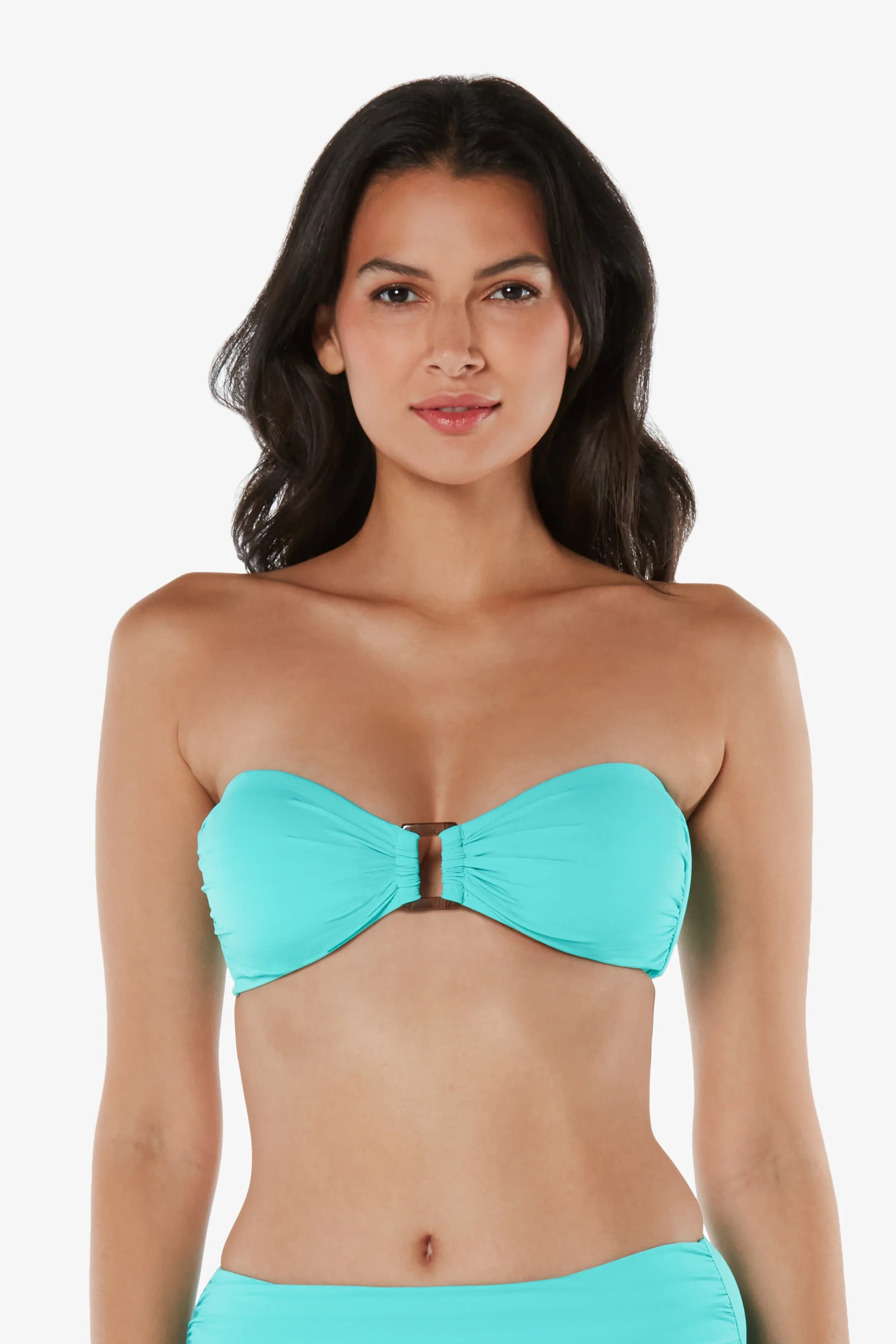 Hook Back Tortoise Bandeau  |  Textured Seafoam Aqua