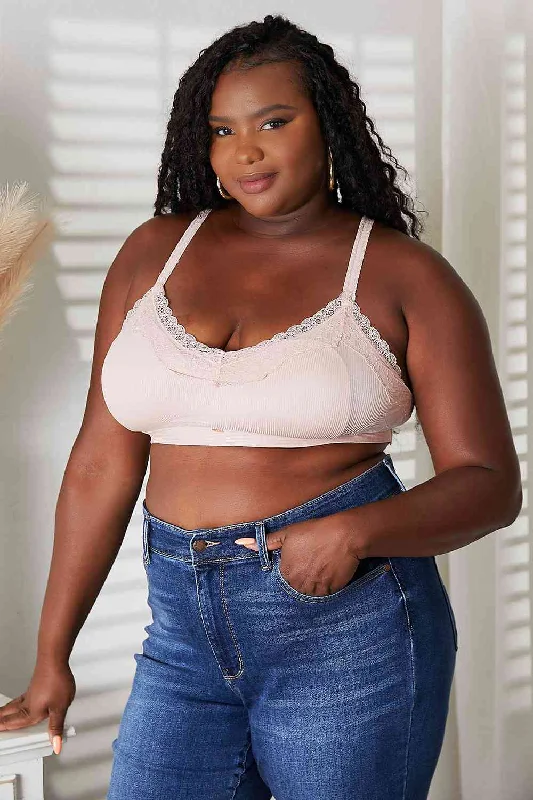 Ruffled Bodysuits with a Playful and Feminine TouchAribian Full Size Lace Trim Bralette
