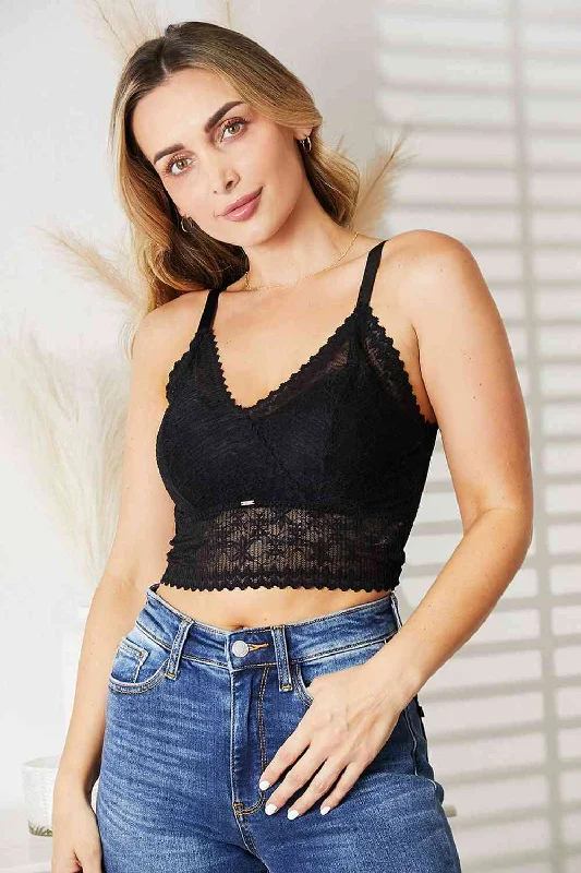 Plus - Size Bodysuits with a Comfortable and Flattering FitFull Size Lace Bralette in Black