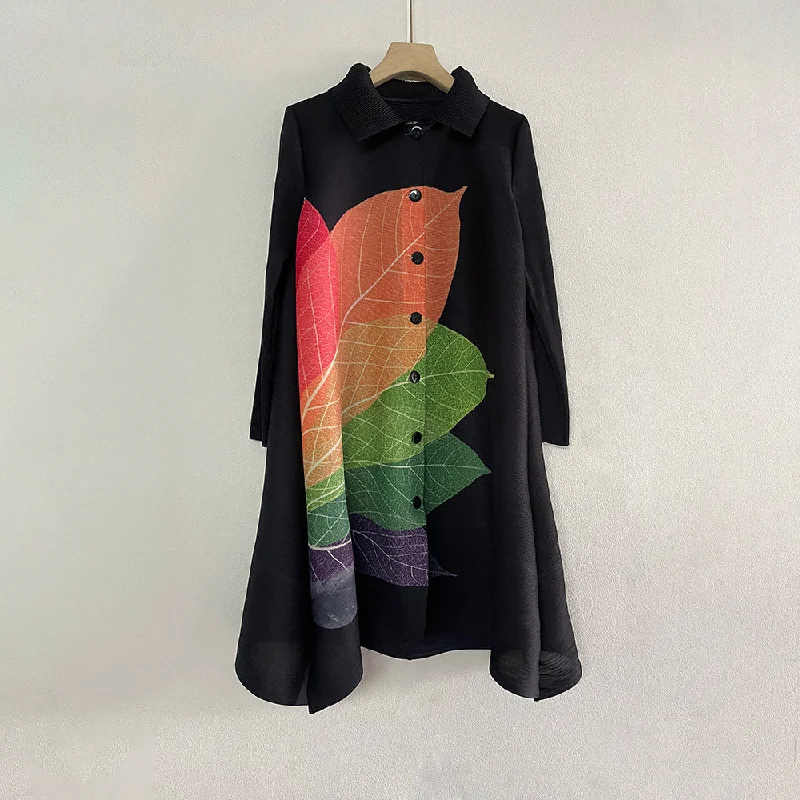Maternity Bodysuits for Expecting Mothers' ComfortMiyake Pleated Color Block Long Sleeve Shirt Dress