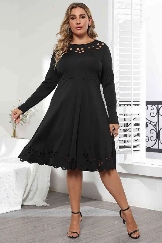 Compression Bodysuits for Post - Workout RecoveryLong Sleeve Cutout Detail Dress