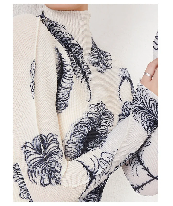 Black Leaf Long Sleeve Top