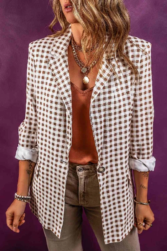 Sleeveless Bodysuits for a Cool and Casual Summer LookPlaid Lapel Collar Blazer