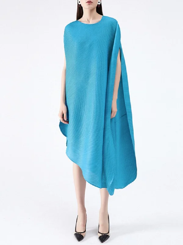 Sleeveless Bodysuits for a Cool and Casual Summer LookMiyake Pleated Asymmetrical Hem Midi Dress
