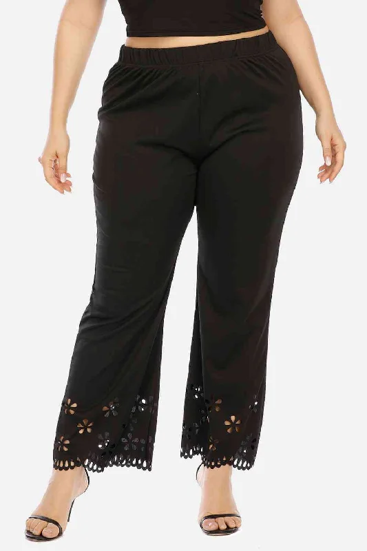 High - Neck Bodysuits for a Modest and Sophisticated LookPlus Size Openwork Detail Pants