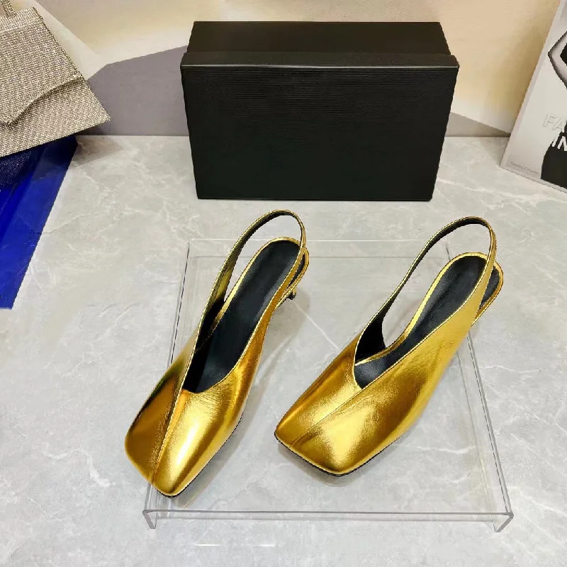 Sleeveless Bodysuits for a Cool and Casual Summer LookShiny Square Toe Slingback Pumps