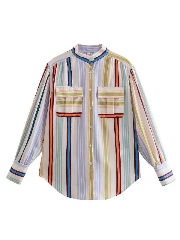 Thermal Bodysuits for Extra Warmth in WinterStriped Button Down Lantern Sleeve Shirt