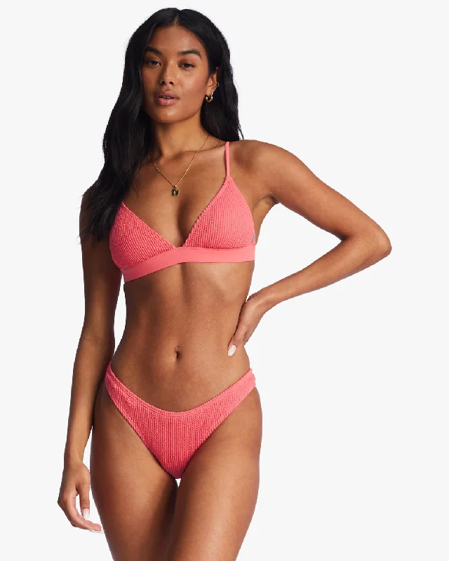 Summer High Fixed Triangle Bikini Top - Coral Crush