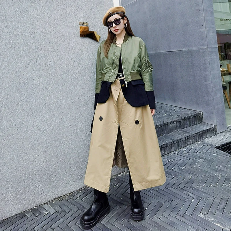 Ruffled Bodysuits with a Playful and Feminine TouchTurtleneck Patchwork Trench Coat