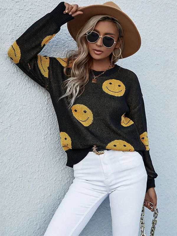 Plus - Size Bodysuits with a Comfortable and Flattering FitSmiley Face Sweater