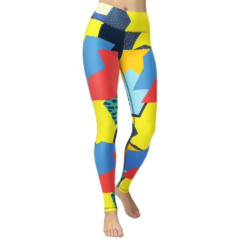 90s Color Block Yoga Leggings