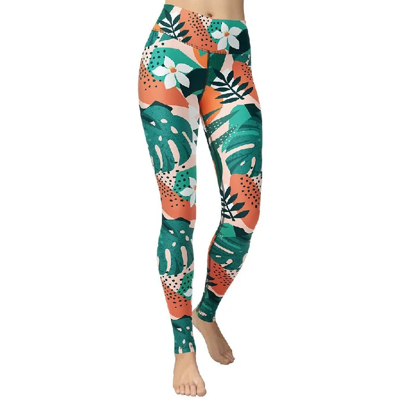 Contemporary Tropical Yoga Leggings