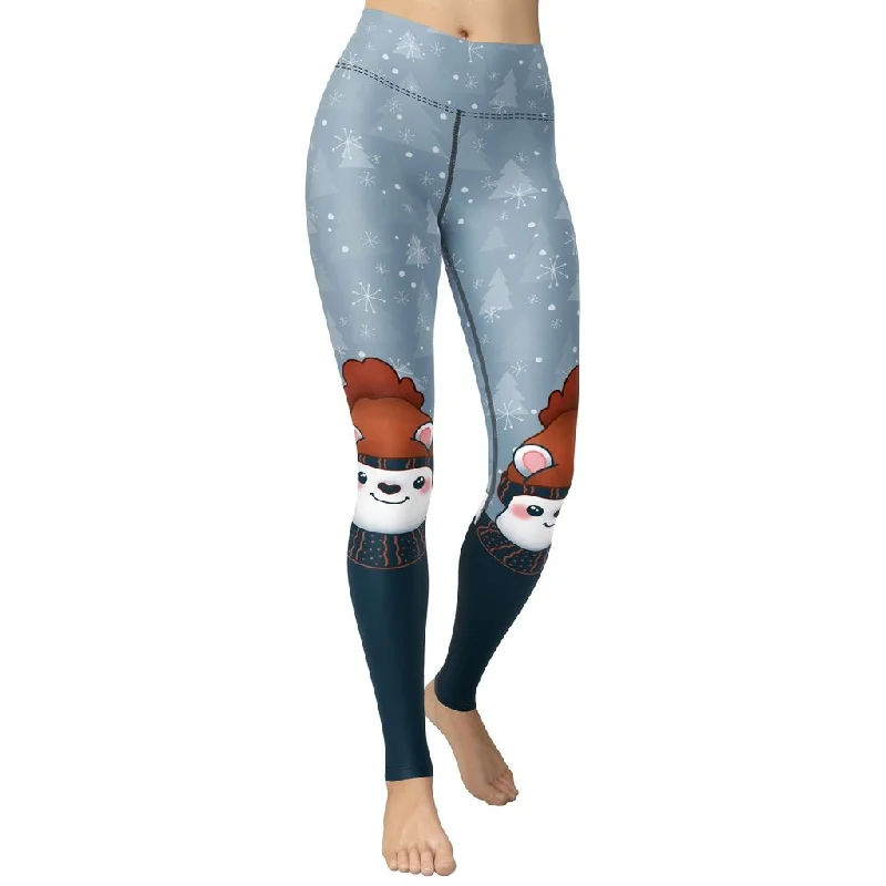 Cozy Cute Bear Yoga Leggings