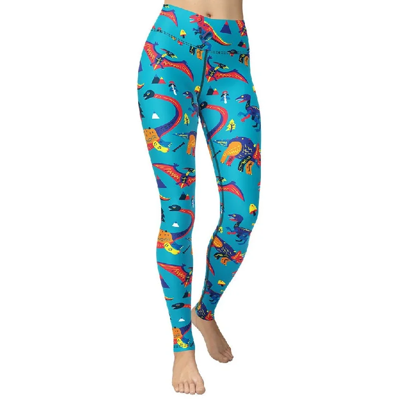 Cute Dinosaur Yoga Leggings