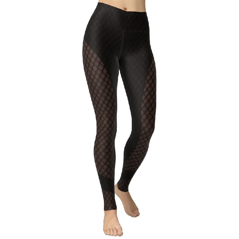 Dark Mesh Print Yoga Leggings