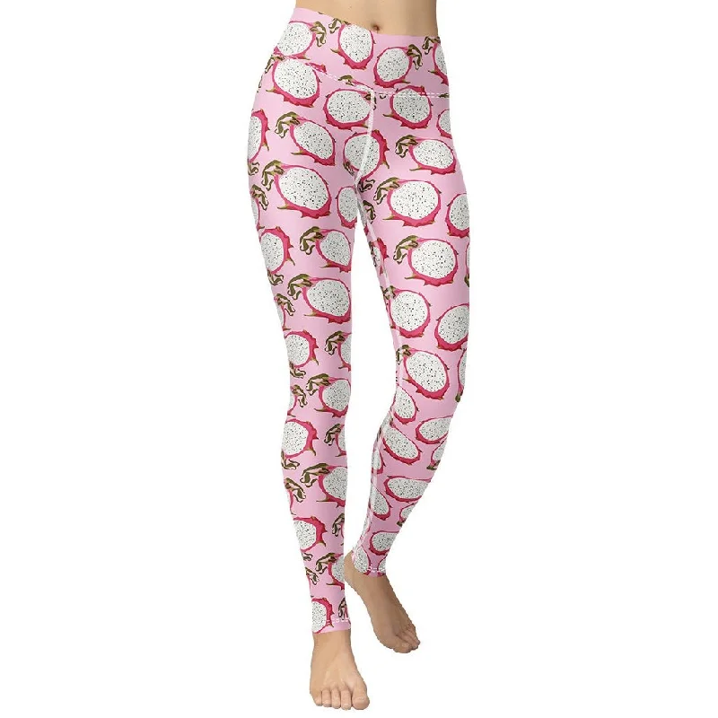 Dragon Fruit Pattern Yoga Leggings