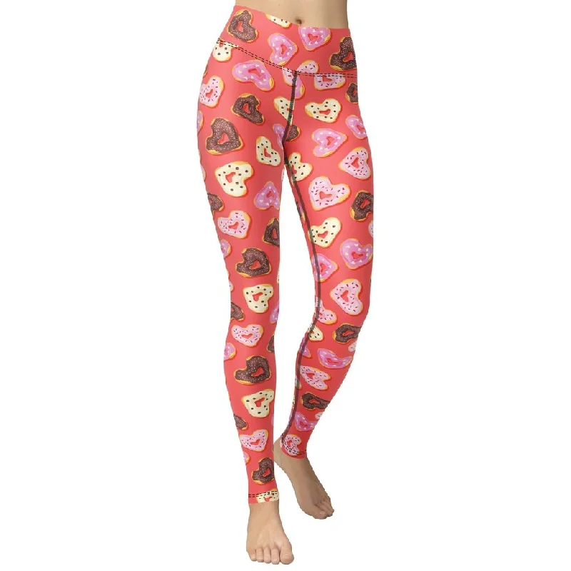 Heart Doughnuts Yoga Leggings