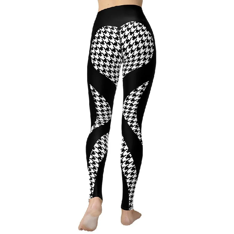 Houndstooth Heart Shaped Yoga Leggings