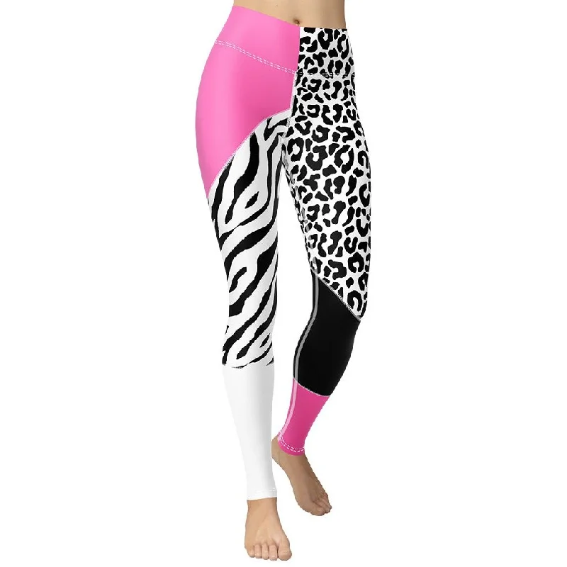 Leopard Color Block Yoga Leggings