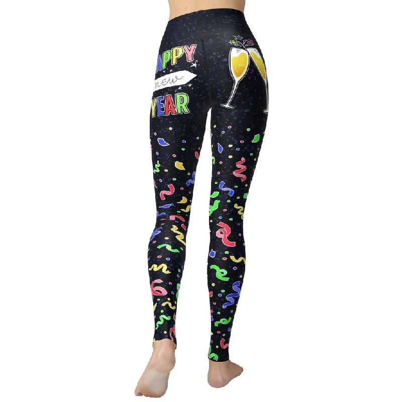 New Year Cheers Yoga Leggings