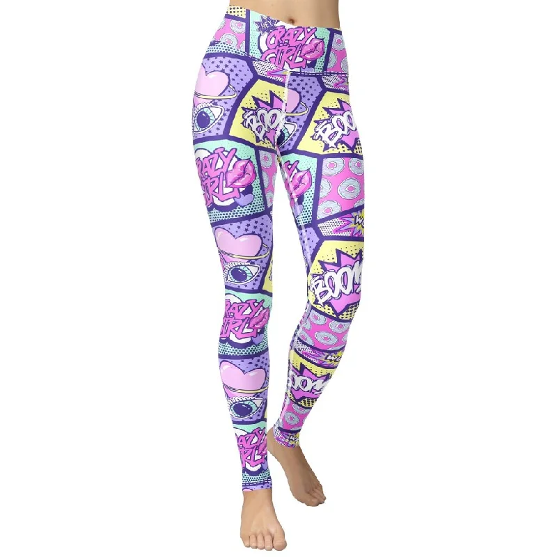 Pastel Comic Book Yoga Leggings