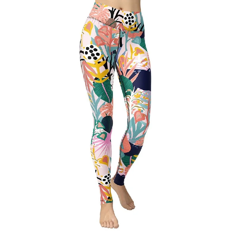 Pastel Tropical Yoga Leggings