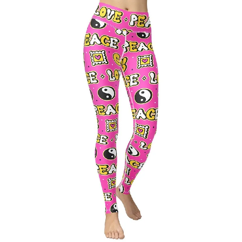 Peace and Love Yoga Leggings