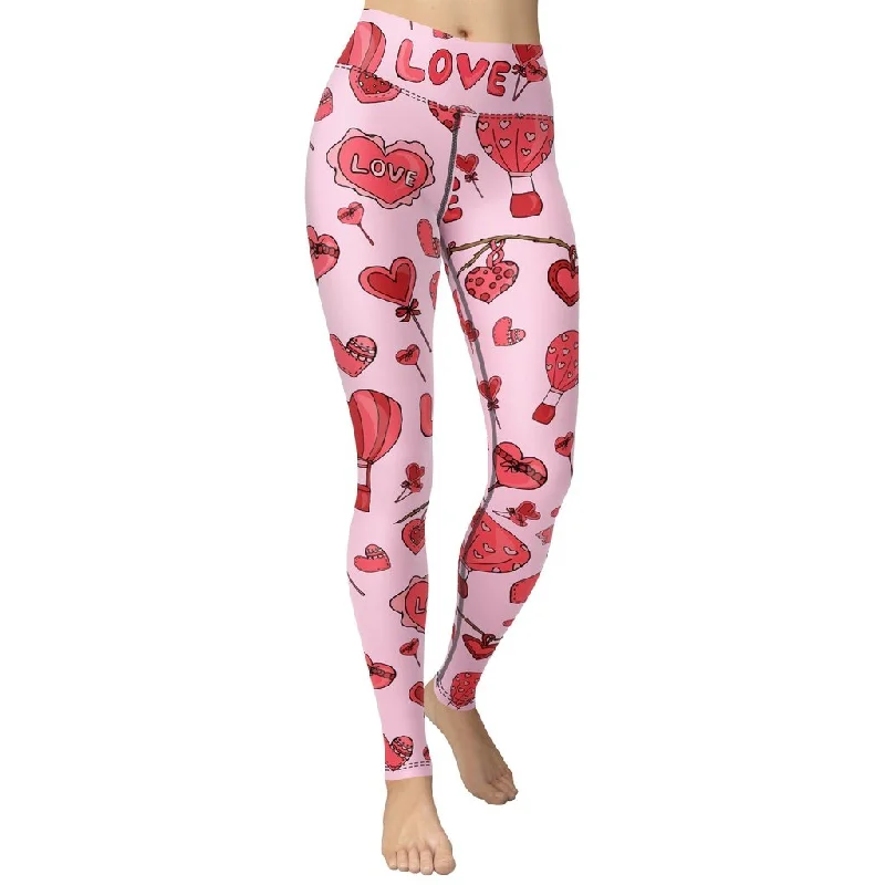 Pink Love Yoga Leggings