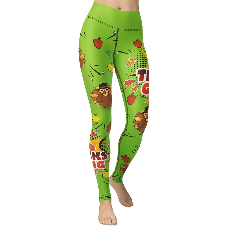 Pop Art Thanksgiving Yoga Leggings