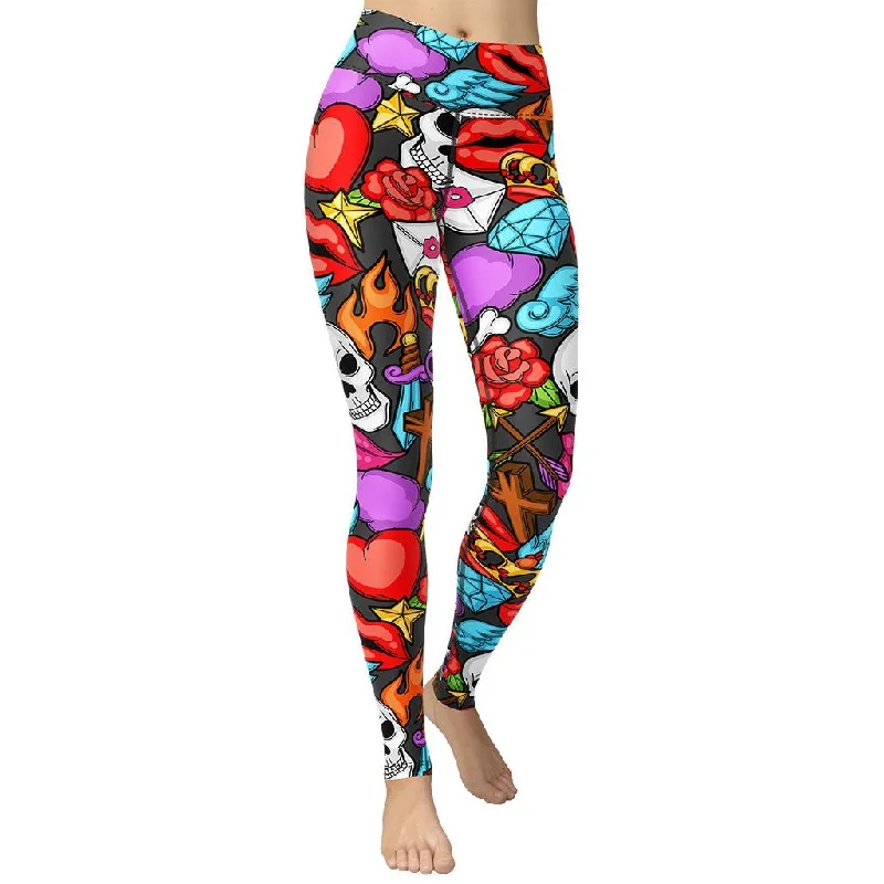 Skulls Yoga Leggings