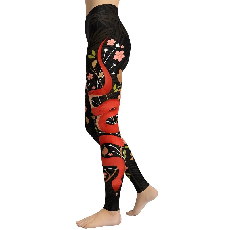 Snakes & Flowers Yoga Leggings